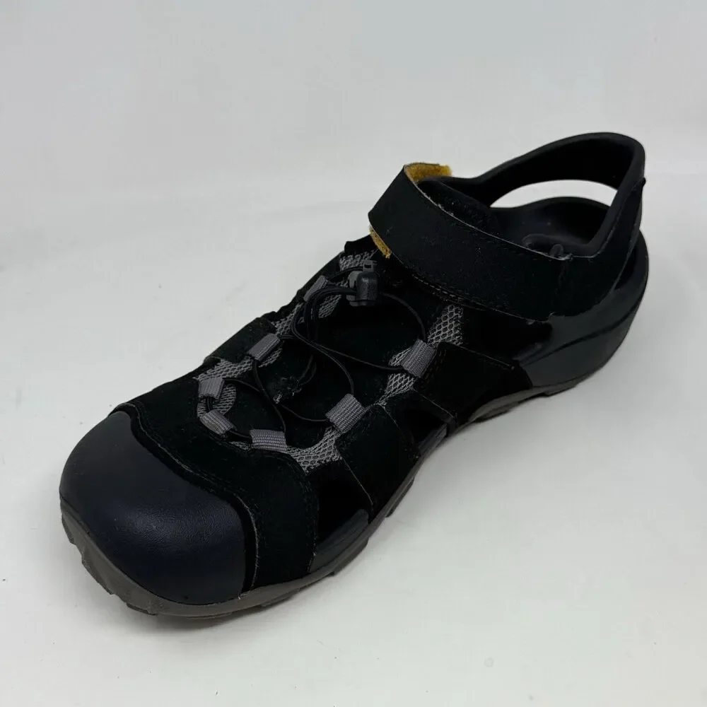 Teva Flintwood Sandals Mens 10 Black Mesh Hiking Water Ankle Strap Hook Loop